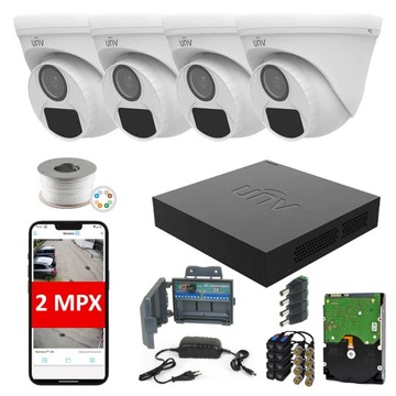 Zestaw do monitoringu 4 kamery FHD 2Mpx aplikacja