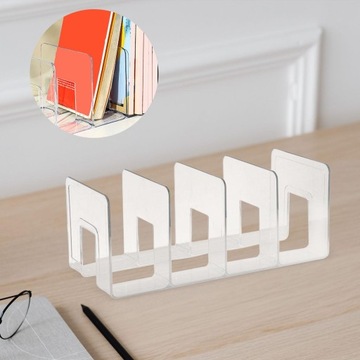 Книжный шкаф для хранения книг с 4 отделениями. Прочные акриловые подставки для книг. Прозрачный шкаф