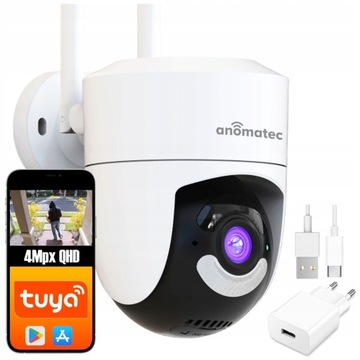 OBROTOWA KAMERA WIFI ZEWNĘTRZNA BEZPRZEWODOWA ANOMATEC IP PTZ TUYA 4MPX DVS