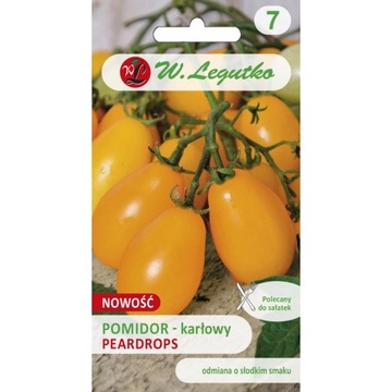 Pomidor gruntowy karłowy wiotkołodygowy Peardrops ŻÓŁTY GRUSZKOWY