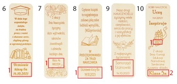 ZAKŁADKA DO KSIĄŻKI - DZIEŃ NAUCZYCIELA DREWNIANAN GRAWER PREZENT