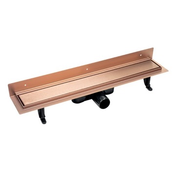 ODPŁYW LINIOWY PRZYŚCIENNY 80CM RÓŻOWE ZŁOTO PANEL DWUSTRONNY STAL NIERDZ
