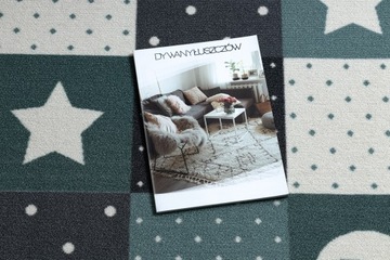 DYWAN DZIECIĘCY koło 170cm GWIAZDKI turkus @113668