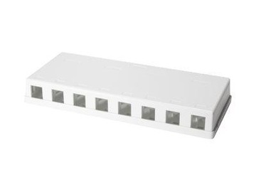 LOGILINK NK4035 LOGILINK- Puszka natynkowa Keystone 8 portów UTP, biała