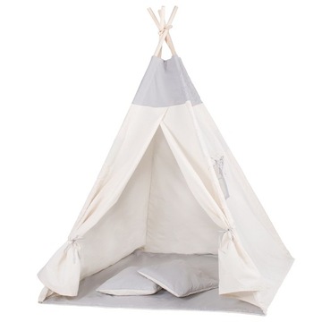 NAMIOT DLA DZIECI TIPI WIGWAM DOMEK XXL 160x120x100 cm + MATA PODUSZKI