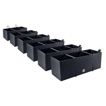 6x doniczka balkonowa z hakami DRTC500 antracyt