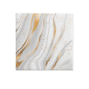 Serwetki papierowe Golded Marble 33x33cm, 20szt., PAW - Idealne na wesela