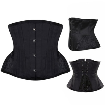 Ekskluzywny czarny GORSET wiązany UNDERBUST xs-xl