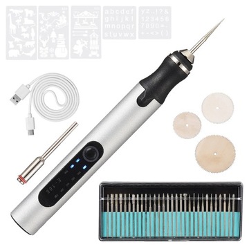 USB Electric Engraving Pen 20 Drills 16 Engraving Stencils 3 Cutting Discs