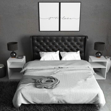 КРОВАТЬТумбочка, стол без ящика, белая спальня