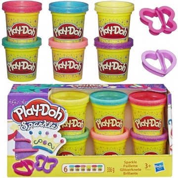 Ciastolina Play-Doh Brokatowa błyszcząca 6 TUB 336G A5417
