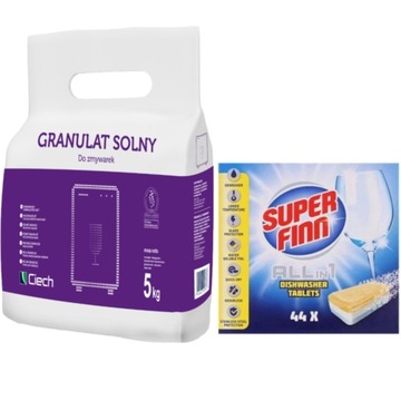 Tabletki do zmywarki all in one Super Finn 44 szt Sól do zmywarki Ciech 5kg