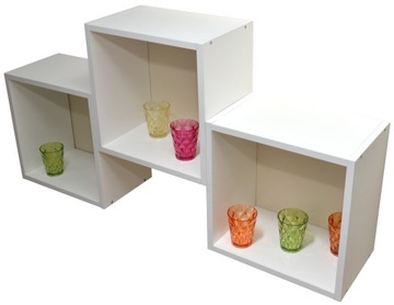 KUBIK PÓŁKA ŚCIENNA WISZĄCA BIAŁA 20x20