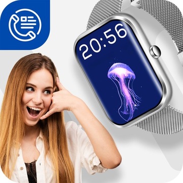 SMARTWATCH DAMSKI MĘSKI ZEGAREK ROZMOWY POWIADOMIENIA SPORT POLSKIE MENU