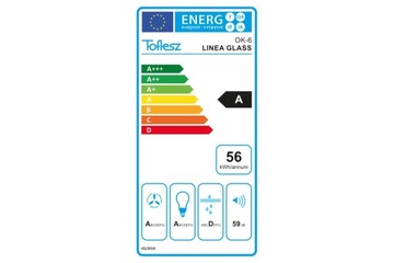 Okap kuchenny do zabudowy TOFLESZ LINEA Glass Czarny Szkło 60cm 850m3/h LED