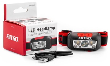 LAMPA LATARKA LED CZOŁOWA WARSZTATOWA TURYSTYCZNA 6500K - AMIO 02825