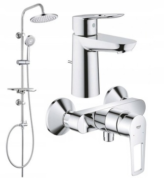 DESZCZOWNICA +BATERIA PRYSZNICOWA GROHE UMYWALKOWA