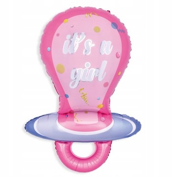 BALON FOLIOWY SMOCZEK RÓŻ BABY GIRL BABY SHOWER