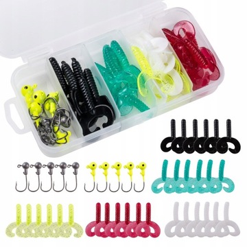 zestaw GUM PRZYNĘTY spinningowe GŁÓWKI 6,5cm 40szt