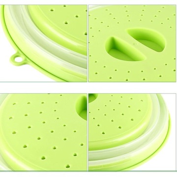 Складная крышка для микроволновой печи, не содержащая BPA, с 2 крючками, 26,5 см.