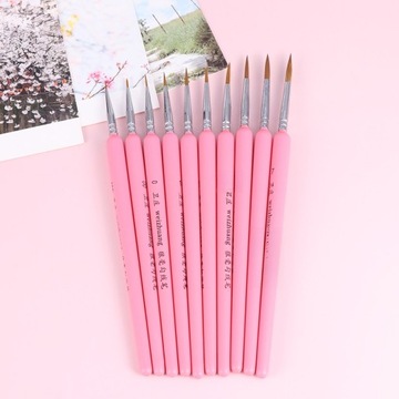 PĘDZEL OKRĄGŁY DO MALOWANIA Drobnych szczegółów MINIATURA TWARZY 6 SZT