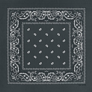 BANDANA BANDAMKA BANDAMA CHUSTA PAISLEY SZARA