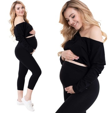 LEGGINSY CIĄŻOWE RYBACZKI Z PANELEM SPODNIE 6XL