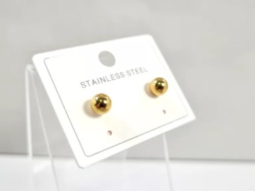 ПОЗОЛОЧЕННЫЕ СТАЛЬНЫЕ СЕРЬГИ ШАРОВАЯ СТОЙКА