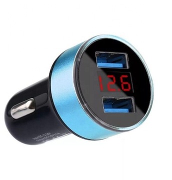 ŁADOWARKA SAMOCHODOWA 2 x USB 3,1A TESTER QC 3.0
