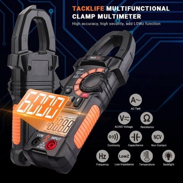 МУЛЬТИМЕТР ЗАЖИМЫ С ДИСПЛЕЕМ TACKLIFE CM06 AC/DC