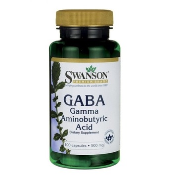 SWANSON GABA 500MG KWAS GAMMA AMINOMASŁOWY 100CAPS