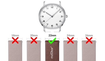 Pasek skórzany 22mm do zegarka premium stylowy Polski Czarny