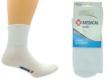 Skarpety damskie bezuciskowe zdrowotne bawełna MEDICAL 38-40 Biały
