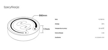 Настенный сенсорный пульт дистанционного управления 1-зонный MONO MiLight
