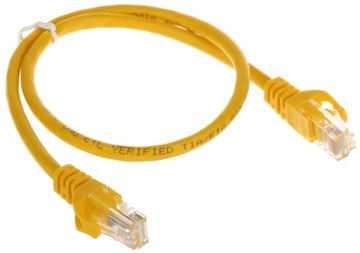 Patchcord Kabel UTP 5E Sieciowy RJ45 0,5m Żółty