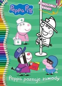 Kolorowanka Świnka Peppa Poznaje zawody Pokoloruj