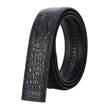 Męski automatyczny pasek skórzany tylko dla mężczyzn bez klamry 35 mm typ C czarny