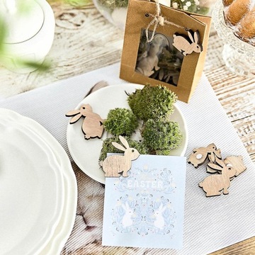 Confetti BLAIR zające drewniane 18 szt HOMLA