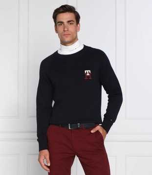 TOMMY HILFIGER sweter | Regular Fit grafitowy