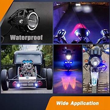 REFLEKTORY MOTOCYKLOWE 1szt 125W 3000lm LED PROZOR