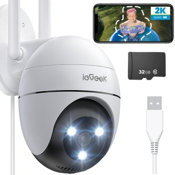 KAMERA IP SMART ZEWNĘTRZNA OBSŁUGUJE 2.4G&5G WIFI 3MP HD DO MONITORINGU 32G