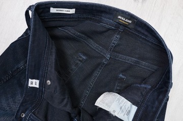 JACK&JONES SKINNY LIAM JEANSY spodnie męskie granatowe PREMIUM 32/32 pas 82