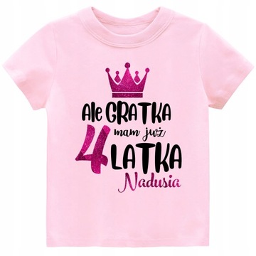 KOSZULKA URODZINY 4 lata imię dziecka r. 116