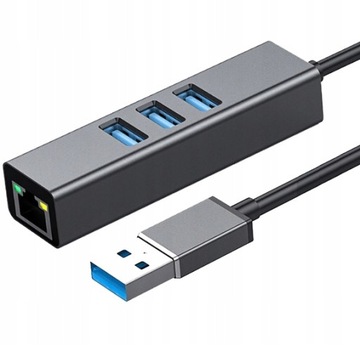 PRZEJŚCIÓWKA USB ETHERNET ADAPTER KARTA SIECIOWA LAN HUB USB GIGABIT RJ45