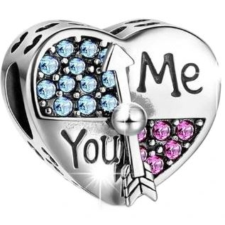 charms serce serduszko you and me LOVE srebro 925