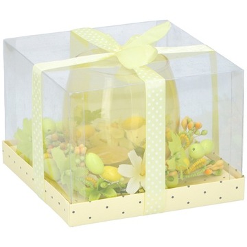 Arti Casa świeca w szkle wielkanocnym 11 cm żółty
