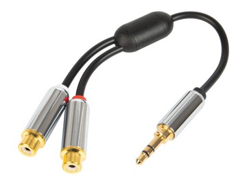 ADAPTER PRZEWÓD AUX JACK 2X RCA CINCH PREMIUM 15cm ROZGAŁĘŹNIK AUDIO