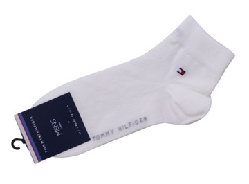 МУЖСКИЕ НОСКИ TOMMY HILFIGER, БЕЛЫЙ ХЛОПОК, 2P, 39-42
