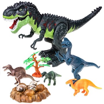 Mega Dinozaur T-Rex Chodzi Ryczy Świeci Znosi Jaja