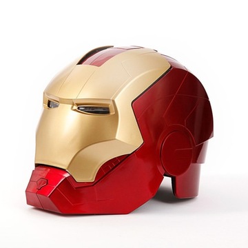 ШЛЕМ-МАСКА ЖЕЛЕЗНОГО ЧЕЛОВЕКА, ПОДСВЕТКА, ОТКРЫВАЮЩИЙСЯ СВЕТОДИОДНЫЙ КОСПЛЕЙ